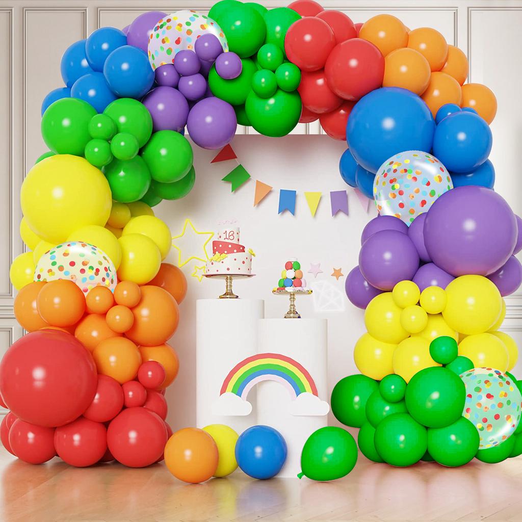 96Pcs Balloons Arch Garland Kit Reusable Colorful Balloons Set DIY Latex Birthday Party Balloons Different Size Party Supplies