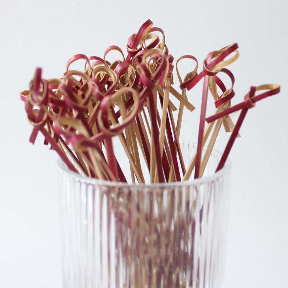 100pcs Bar Tool Bamboo Knot Disposable Bamboo Knot Skewers Household Fruit Forks
