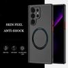 Matte Case Samsung Galaxy S24 S23 S22 Ultra Plus S21 S20 FE For Magsafe Magnetic Charge Bumper Camera Protector Cover Funda