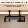Office Under Desk Storage Rack Large Side Opening No Drill Hollow Cable Management Tray