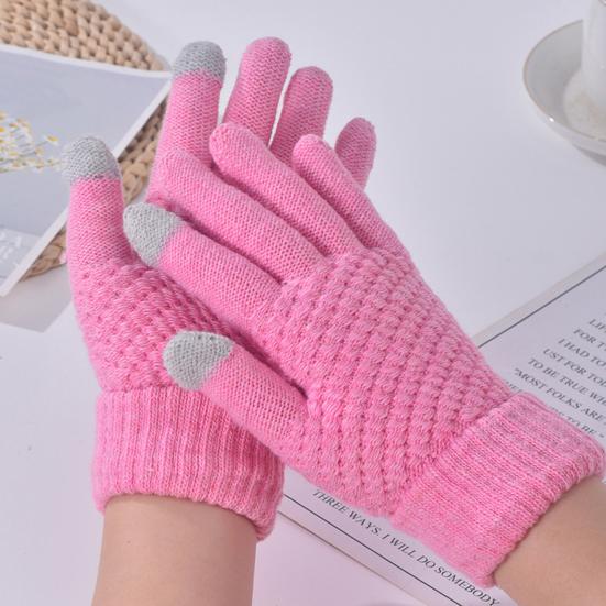 Winter Gloves for Women Elastic Touch Screen Warm Gloves Thermal Knit Fleece Lined Gloves for Cold Weather