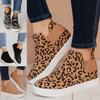 Casual Shoes Women's Autumn and Winter Flat Sports Shoes  Low Top Leopard Print Camouflage Single Shoe Set