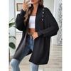 Women's Autumn and Winter Simple Loose Pearl Beaded Cardigan Sweater