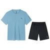 Training Series Letter Round Neck Pullover Short Sleeve T-Shirt And Shorts Casual Sports Set Men Sets Cloud-Blue 952427201-2