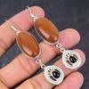 Red Sunstone, Onyx Gemstone 925 Sterling Silver Gift Jewelry Earring 3.15"