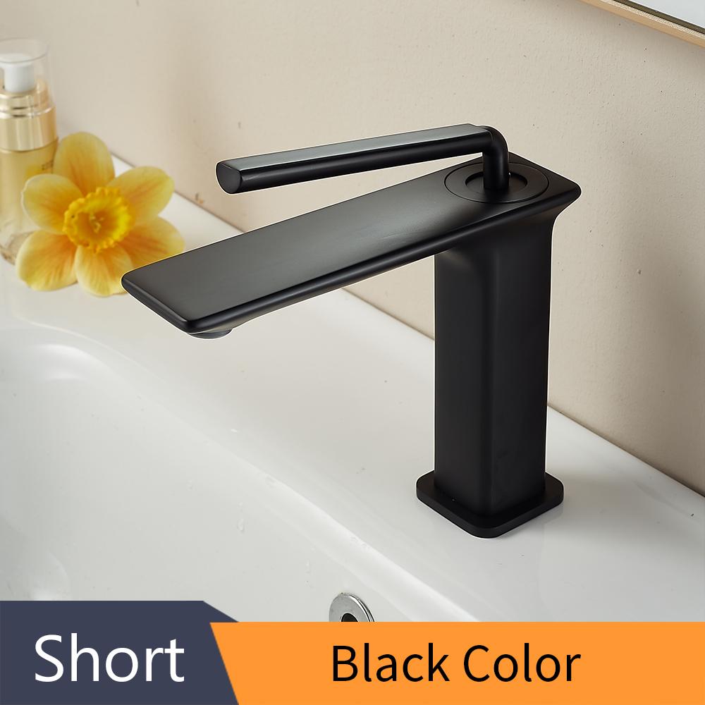 Basin Faucets Modern Black Bathroom Mixer Tap Brass Washbasin Faucet Single Handle Single Hole Elegant Crane For Bathroom 855991