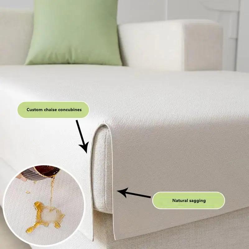 Simple Solid Color Sofa Mat Four Seasonal Universal Waterproof Furniture Cover Urine Proof Pet Non Stick Fur Protector Cushion