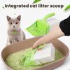 Cat Litter Scoop with Bag Holder Mess-Free Kitty Litter Box Sifter with Refill Bags Spill-Proof Cat Poop Scooper for Easy One-Handed Cleaning