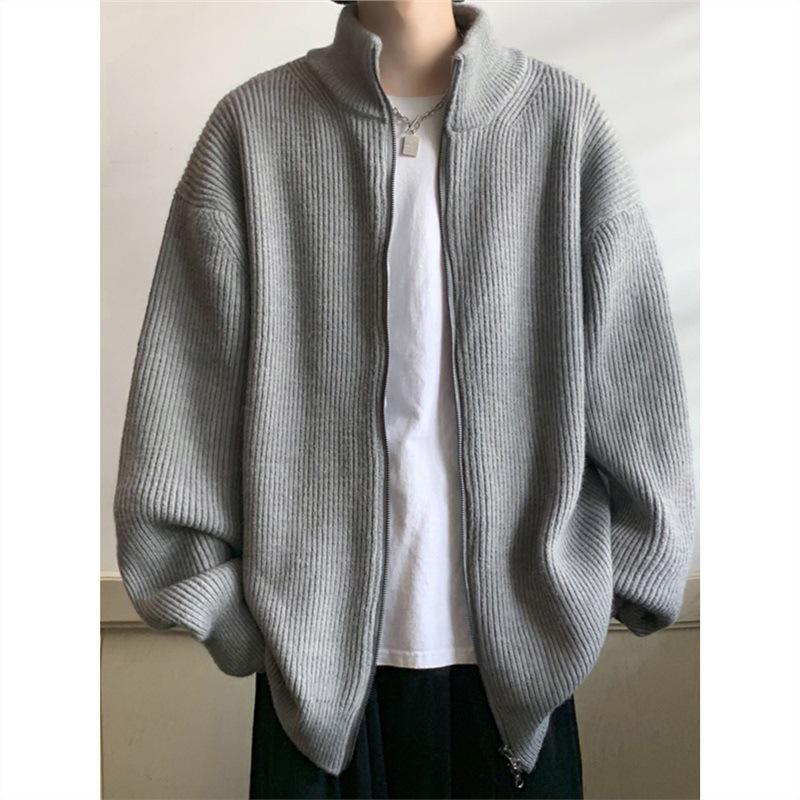 Men's Knitted Cardigan Sweater - Lazy Style, Loose Fit, Autumn/Winter 2023
