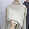 High Collar Knitted Bottom Sweater Pullover Women Winter New Long Sleeve Design Sweater Stacked Collar Pullover Female Top