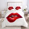3D Sexy Lips Bedding Set Kiss Me HD Printing Duvet Cover 2/3 Pieces AU140 * 210 Full-size Soft Home Decoration
