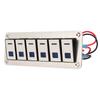 6 Gang Rocker Switch Panel 12V 24V Blue LED Waterproof SPST On Off Pre Wired Switch for Car Boat