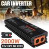 2000W Car Inverter 12V 24V To 220V Solar Home Power Converter With Digital Display Solar Auto Accessories