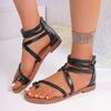 Fashion Women's Casual Sandals New Summer Versatile Fashion Roman Shoes Comfortable Flat Bottomed Vacation Beach Shoes Sandalias Mujer