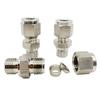 304 Stainless Steel Compression Straight Connector NPT 1/8 To Metric 6mm Tube Adapter