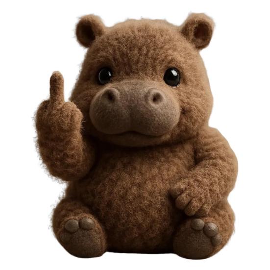 Flip-off Animal Doll Middle Finger Highland Cow Plush Toy Stuffed Sassy Panda Cat Dog Collectible for Home Office Desktop Decor