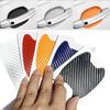 4pcs Waterproof Car Door Handle Stickers Carbon Fiber Auto Door Sticker Protector Film