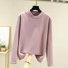 Ladies' Loose Comfortable Casual Fashionable And Warm Underwear With Seamless Cross Collar And Thick Velvet Large Size Top