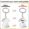 Personalized Name Number Keychain Custom Stainless Steel Keychain