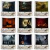 Halloween Tapestry Pumpkin Lantern Bat Home Decor Wall Hanging Tapestry Living Room Room Wall Decor Backdrop Cloth