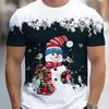Christmas Snowflake 3D Digital Printed Men's Casual Fashion Round Neck Short Sleeved T-shirt