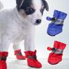 For Cats Dogs Pet Shoes Footwear Waterproof Pet Booties Anti-slip Dog Foot Cover 4Pcs/Set Reflective Soft Pet Supplies Oxford  Accessories