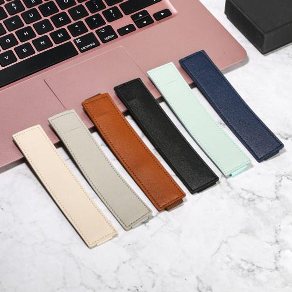 Office Meeting Pu Leather Elastic Buckle Pen Bag Pen Clip Pencil Case Pen Holder