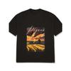 Oversized T Shirt Black Poguana Sunset Field Print Graphic Tee Unisex Casual Streetwear Top for Men and Women