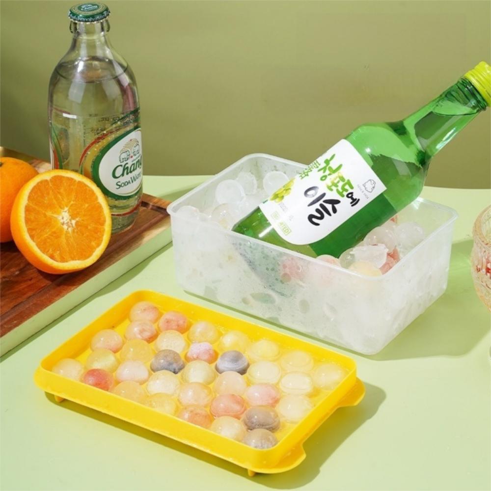 Round Ice Cube Tray Silicone Whiskey Sphere Mold Creative Ice Grid Mold Hockey Ball Maker