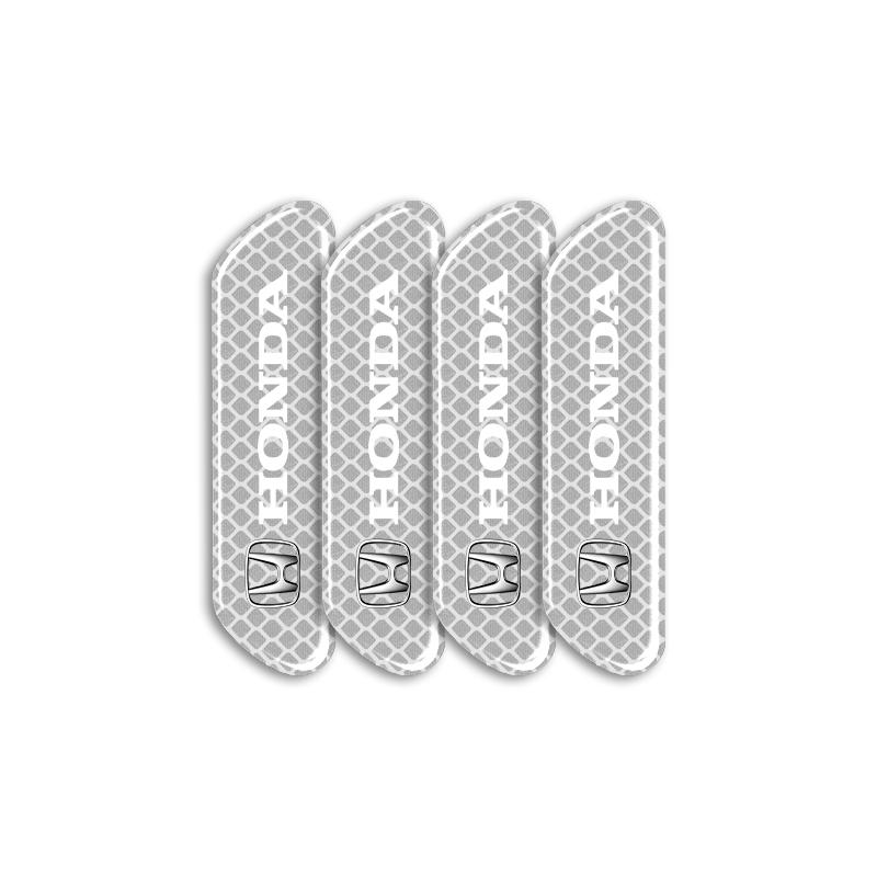 4PCS Car Door Safety Warning Reflective Mark 3D Sticker Car Accessories for Honda Fit Jazz Civic Accord Pilot Passport Stepwgn CRV BRV HRV Insight
