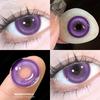 Eyeshare Colored Contact Lenses Cosplay Anime Character Eye Makeup Lenses Red Halloween Carnival Night Contact Lenses Purple Beauty Soft Lenses 1 Pair