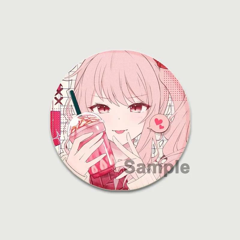 32/44/58mm Cute Project SEKAI Anime Pins Akiyama Mizuki Tinplate Badge DIY Custom Cartoon Girl Brooch Pin for Hat Bag Fans Collection Gifts