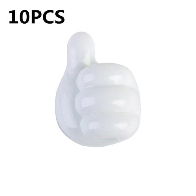 4/10Pcs Self Adhesive Silicone Thumb Wall Hooks Multifunctional Adhesive Cable Organizer Clip Key Hook Wall Hanger Storage Hooks