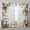 2pcs Classic Christmas Snowman and Tree Print Curtain Modern Theme Decorative 2 Panels Thin Curtains For Bedroom Living Room
