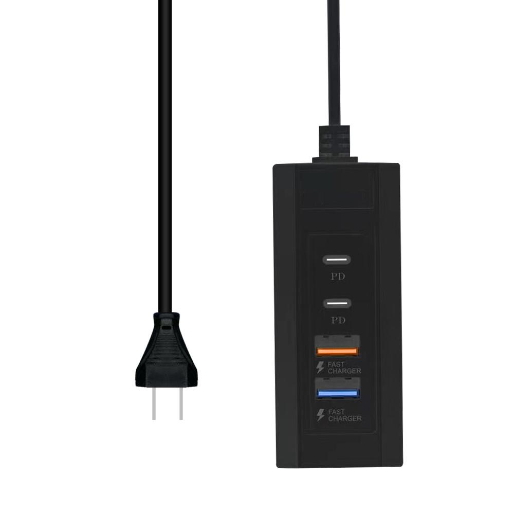 4 Port USB Type C Charger Strip Power Socket Charger Station Splitter 2USB 2PD Fast Charger Phone Adapter Plug Electrical Socket