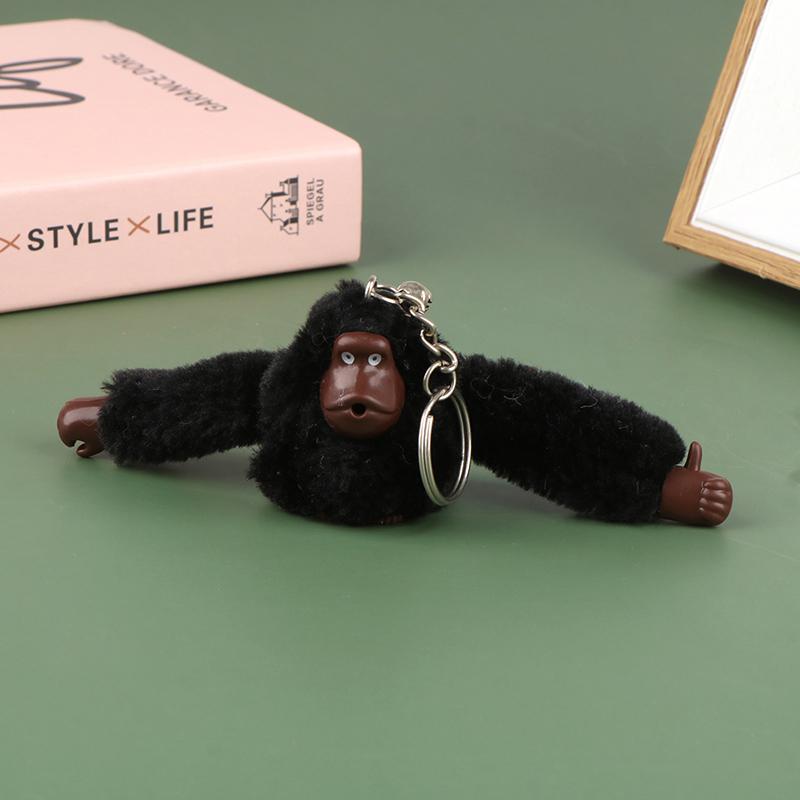 Cute Girl Plush Fur Monkey Key Chain Orangutan Keychain On Pant Women Bag Car Trinket Female Toy
