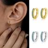 ZAKOL Simple Colorful Zircon Small Hoop Earrings for Women Girls Fashion Huggie Ear Buckle Women's Zircon Pendientes Mujer