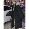 Long Down Jacket Women's New Medium and Long Cotton Jacket Thickened and Loose Hooded