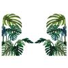 2Pcs Sticker Decal Nature Easy To Paste Smooth Tropical Plant Background Sticker for Living Room