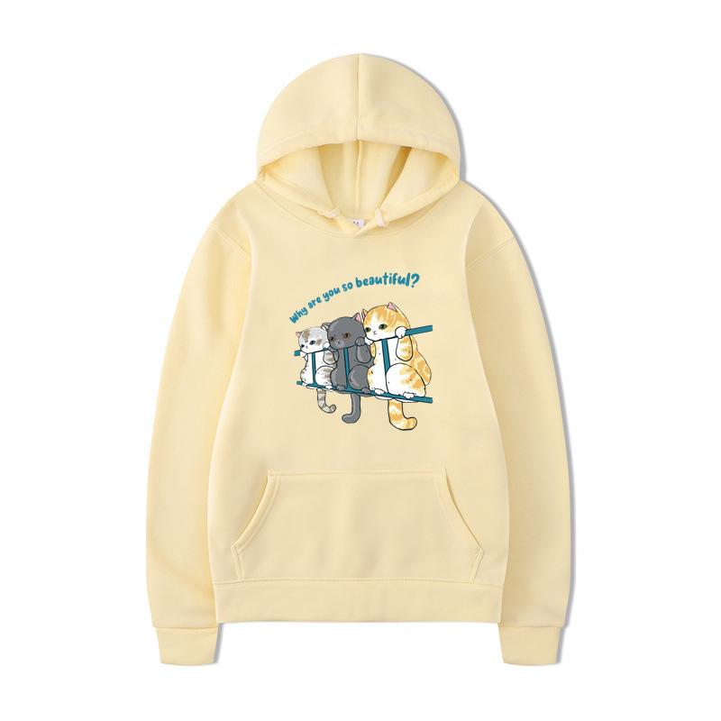 Cat Men Fashion Hoodies Men Women Hooded Sweatshirts Fashion Hip Hop Pullovers Autumn Boys Girls Black Streetwear Hoodie