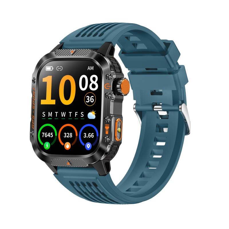 Rainbuvvy HT36 Bluetooth Smart Bracelet 2.01inches IPS BT5.3 Bluetooth Call IP68 Waterproof 540mAh Android GPS Smartwatch Multi-language