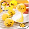 3 PCS Yellow Round Vomiting Sucking Lazy Egg Yolk Vent Stress Ball Tricky Game Funny Squishy Squishies Squeeze Fidget Relief Toys