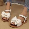 Sandalias Mujer Verano 2024 New Soft Sole Bow Flat Heel Sadnales Femmes Casual Gladiator Footwear Slip On Solid Women Shoes