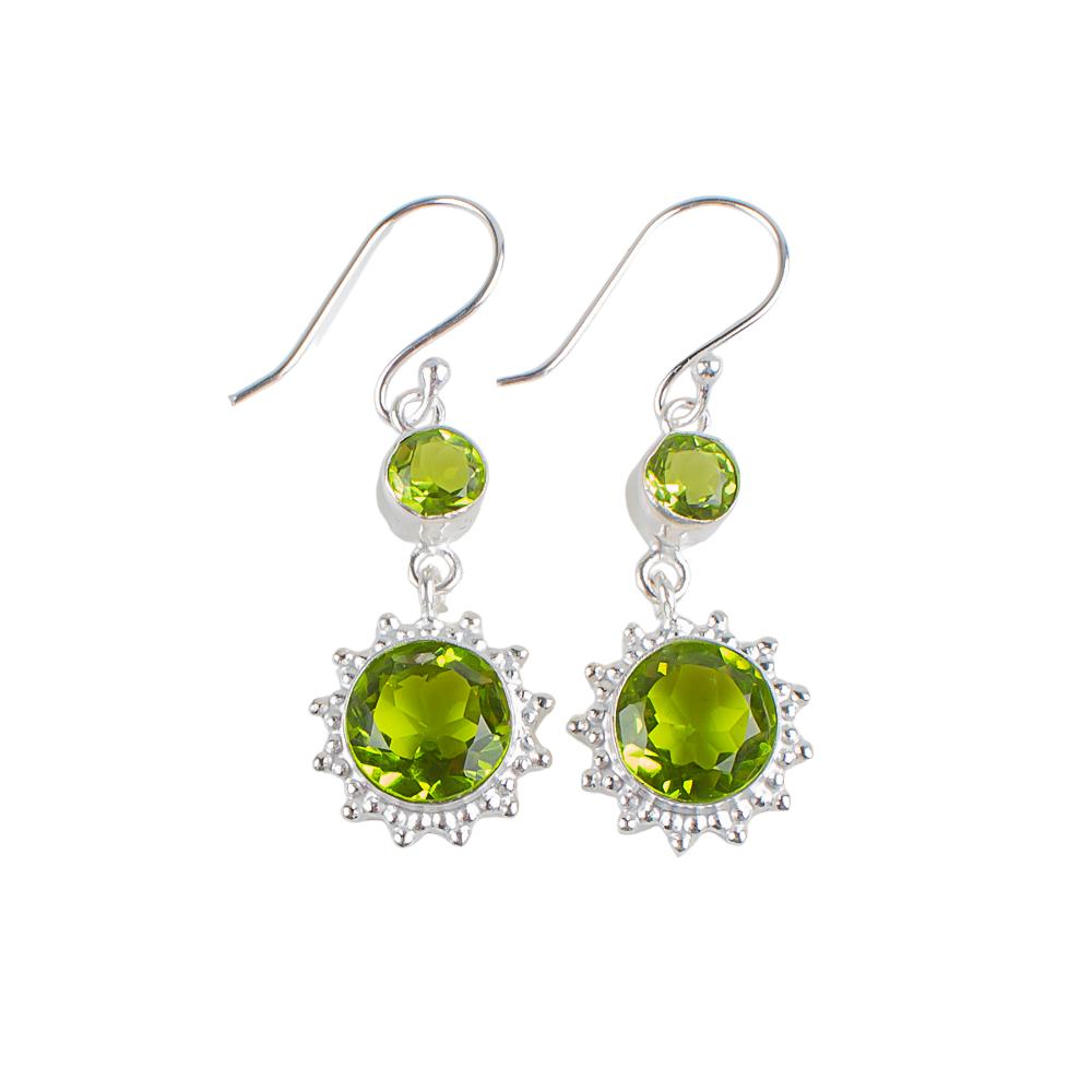 Peridot Gemstone 925 Sterling Silver Jewelry Handmade Drop/Dangle Earrings 1.80" EE-13-5
