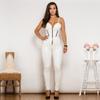 Melody Shiny White Leather Catsuits Long Leg White Jumpsuits for Women Body Shaper One Piece Ladies Bodysuit