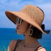 Summer Women Sun Hat Fashion Big Brim Bowknot Foldable Straw Hat Outdoor Sunscreen Beach Cap For Ladies Female Uv Protect Hats
