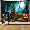 Creepy Halloween Tapestry Horror Ghost Pumpkin Bat Night Horror Ghost Tapestry Home Living Room Room Decoration