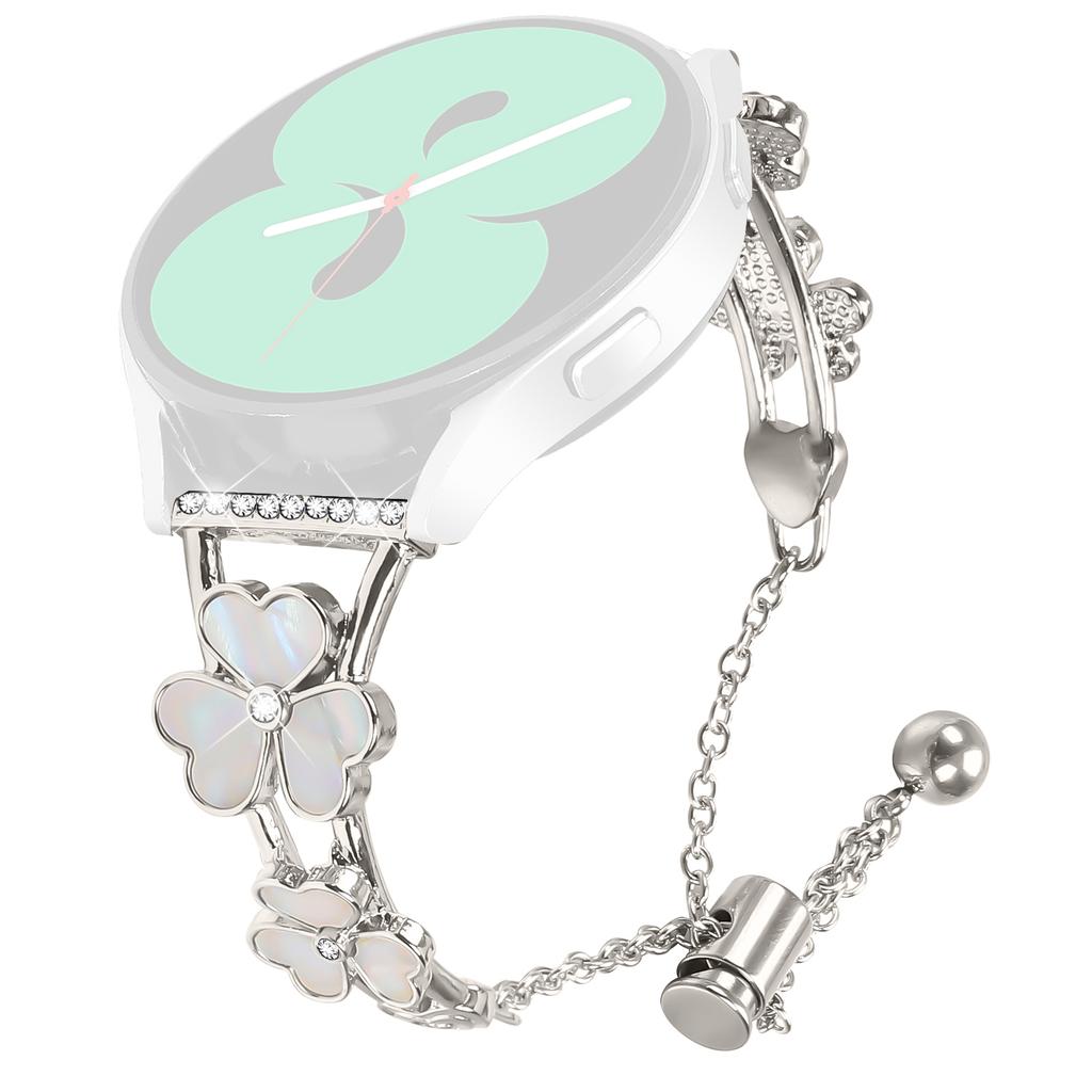 For TicWatch 2 Watchband Heart Clover Decor Zinc Alloy Metal Strap
