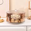Round Dried Fruit Plate Transparent Divided Candy Dessert Dish Fruit Platter  for Household