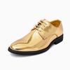 Britain Fashion Men's Pointed Mirror Pu Leather Gold Silver Casual Dress Homecoming Shoes Male Formal Wedding Oxfords Footwear